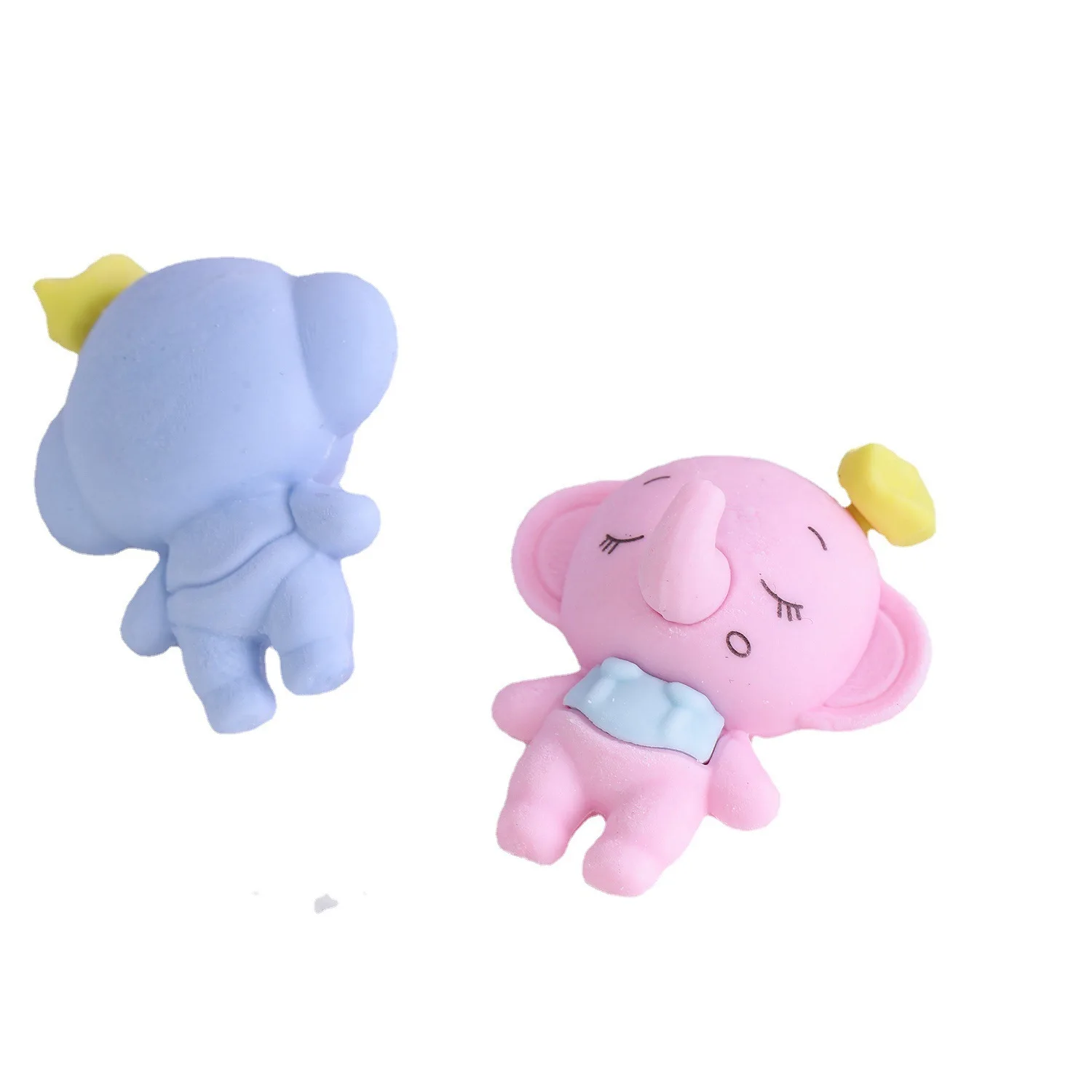 3 Piece Cartoon Kawaii Candy Colored Elephant Rubber Eraser Novelty Stationery