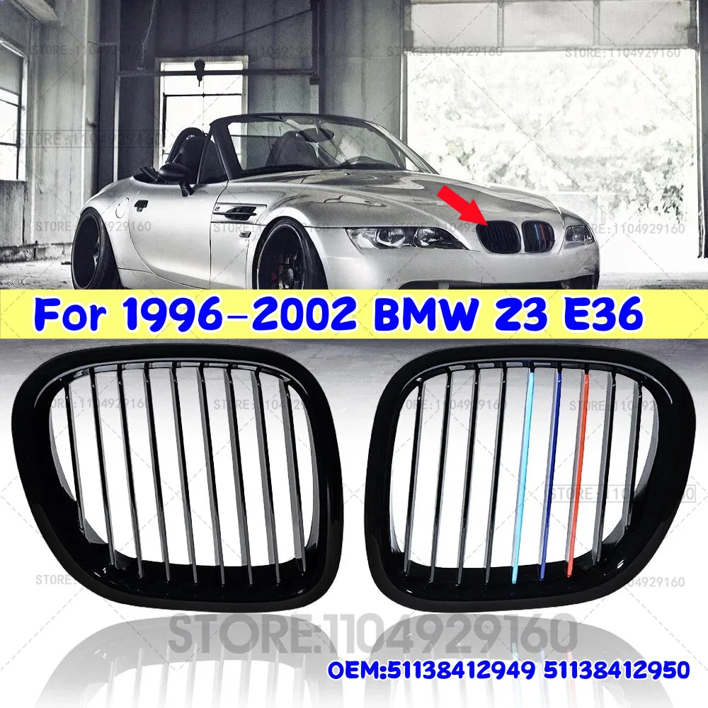 

1996-2002 Racing Grille For BMW Z3 Convertible/Coupe 1996 1997-2002 Glossy Black Front Kidney Grill Grille Sports Hood Grille