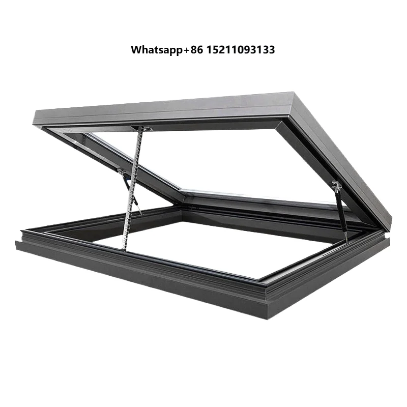 Electric Skylight Automatic Aluminum Sliding Folding Metal Roof Skylight Glass Folding Roof Covers Skylight for House