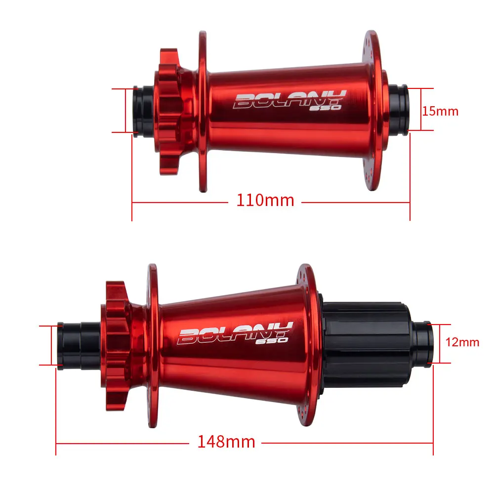 BOLANY Fahrrad Steckachse BOOST Nabe 15*110mm MTB Fahrradnabe NBK 5 abgedichtetes Lager 32 Löcher Scheibenbremse vorne/hinten Fahrradnabe