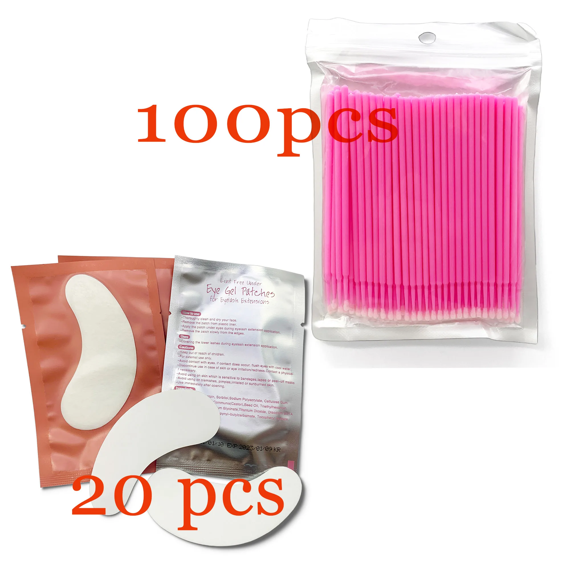 120pcs/pack MicroBrush Eyelashes Extension Removing Swab Under Eye Pads Gel Eye Patches for Eyelash Extension Makeup Tools