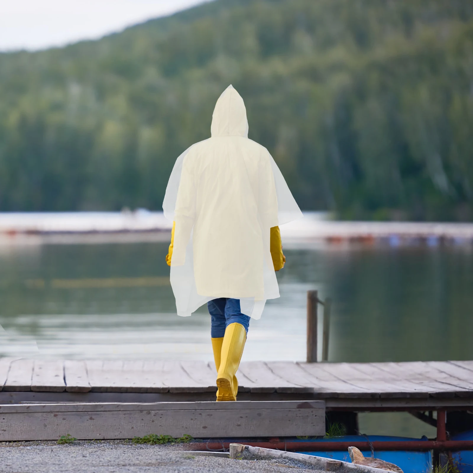 

Convenient Rain Poncho Compact Foldable Eva Material Fashionable High Neckline Travel Supply for Adults Rain Poncho