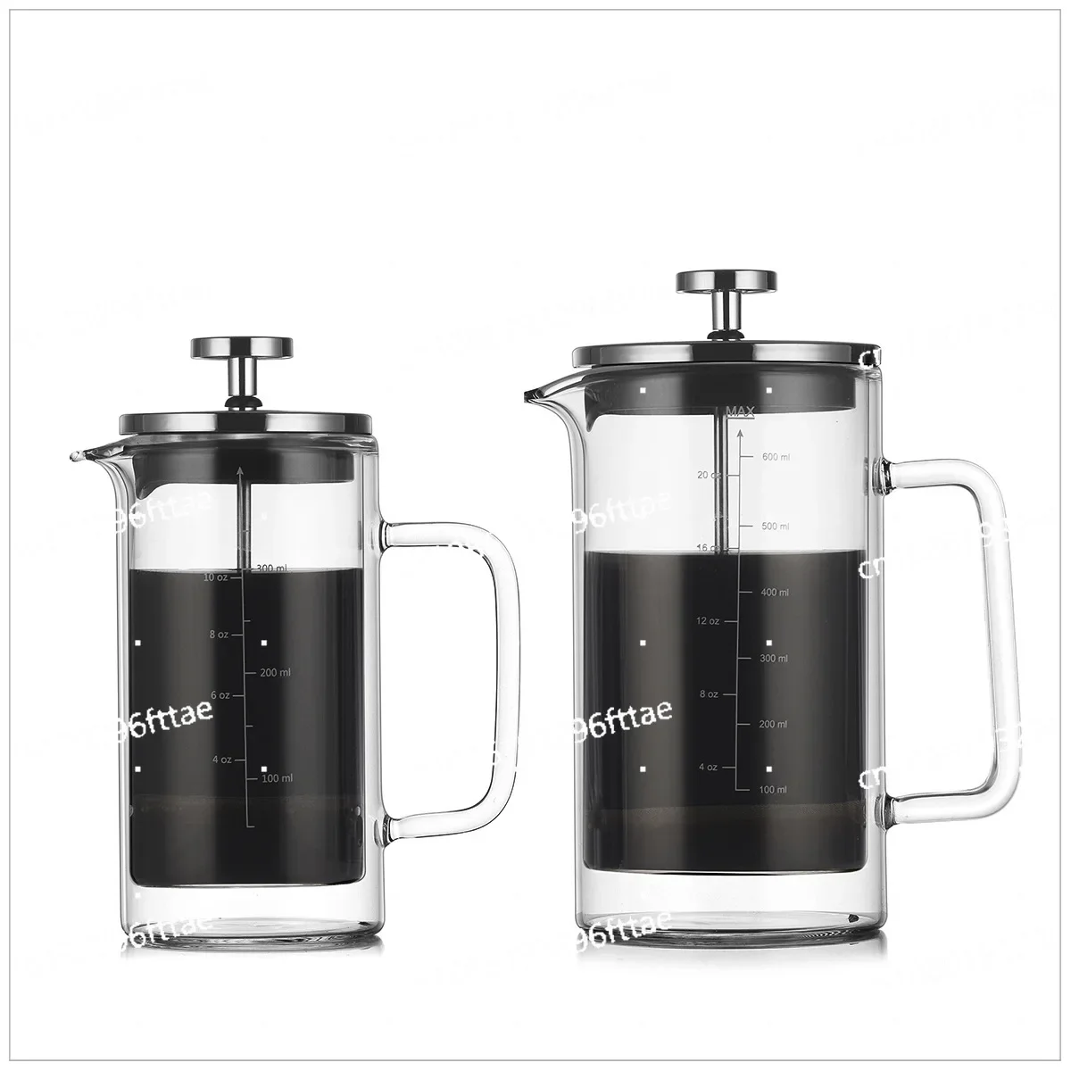 Heat-resistant Straight Double-layer French Press Glass Coffee Pot Household Coffee Utensils French Filter Press Hand Brew Pot