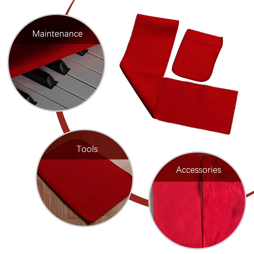 

1 Set Practical Piano Keyboard Cover Durable Nylon Cotton Blend Cloth Protector for Cleaning and Maintenance