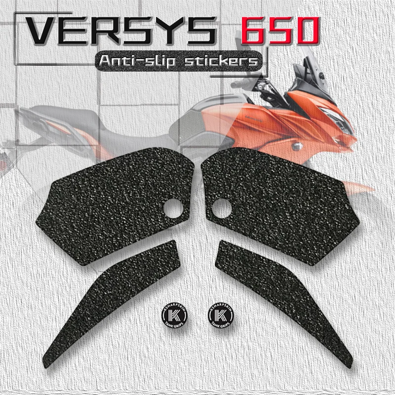 Motorcycle Side Non-slip Decals Fuel Tank Pad Protection Stickers Tank Grip Traction Knee Applique For VERSYS650 ABS VERSYS1000