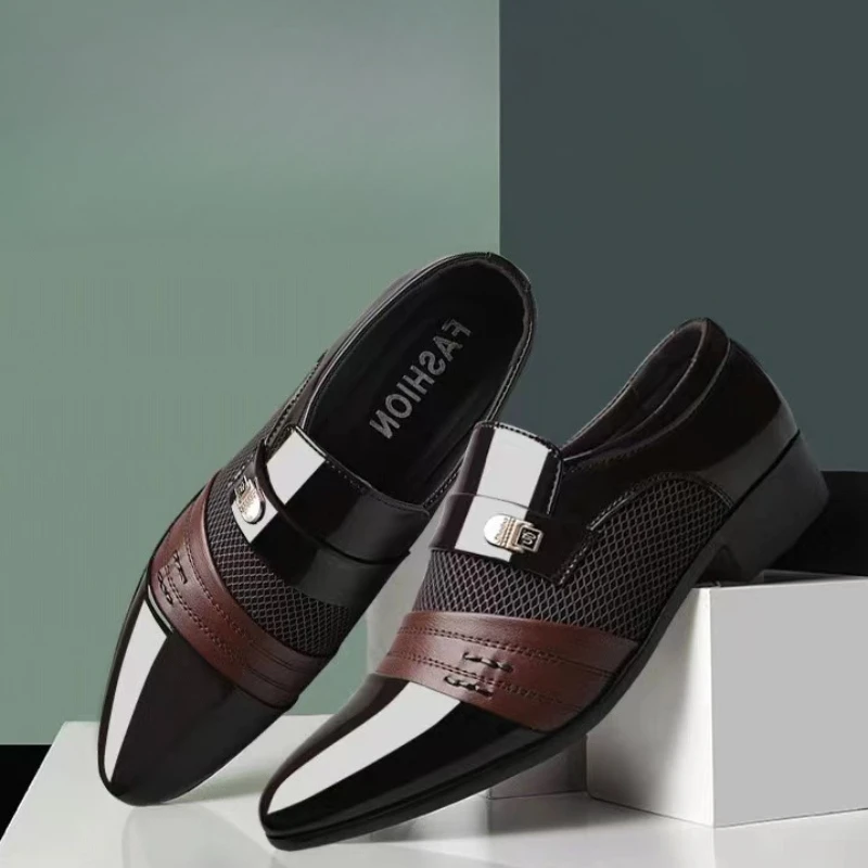 Spring  Autumn New Fashionable Versatile Dress Shoes Elegant Simple Men's Shoes Casual  Comfortable Thick soled Shoes