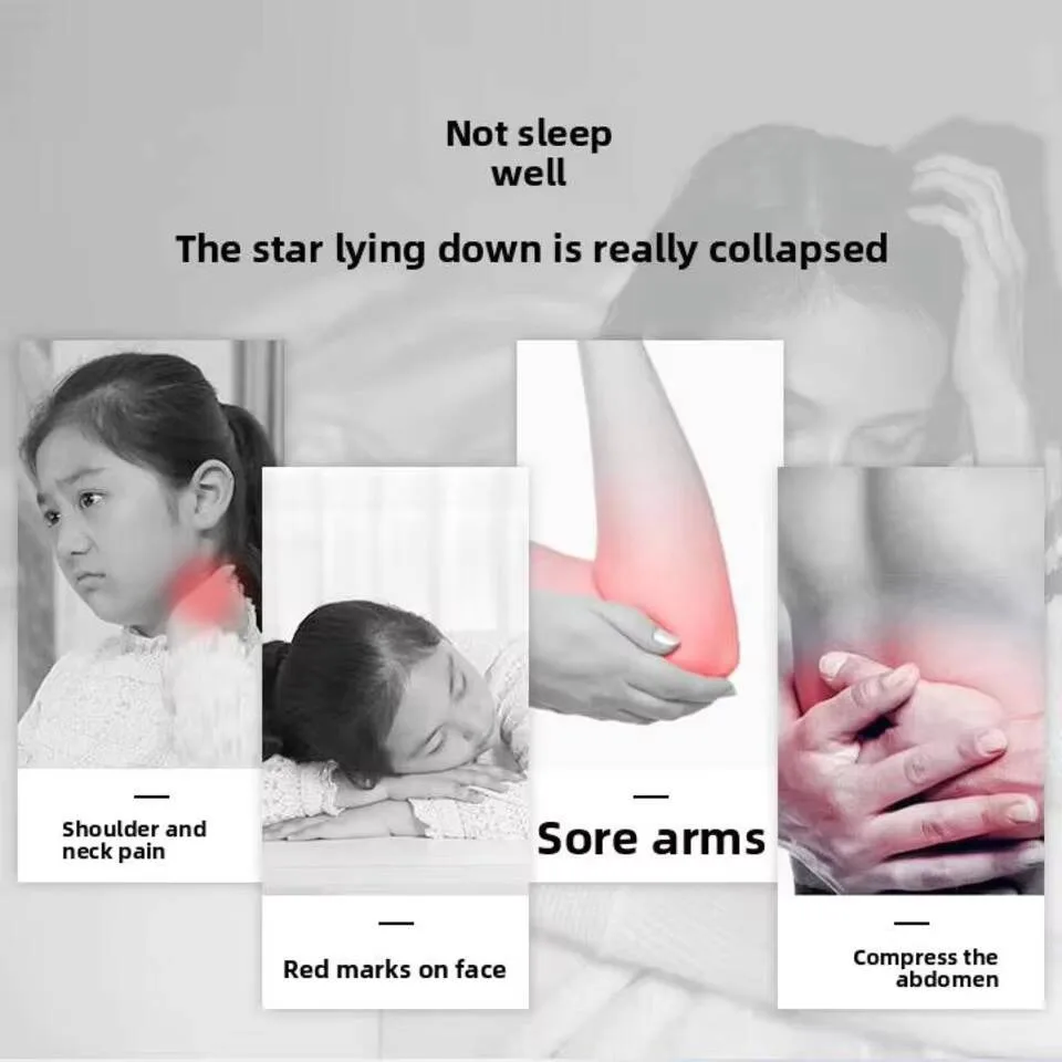 وسادة سفر مريحة وخفيفة الوزن قابلة للنفخ ووسادة ناعمة لدعم ظهر الجسم وقابلة للطي للأطفال أثناء النوم على الطاولة وقيلولة محمولة