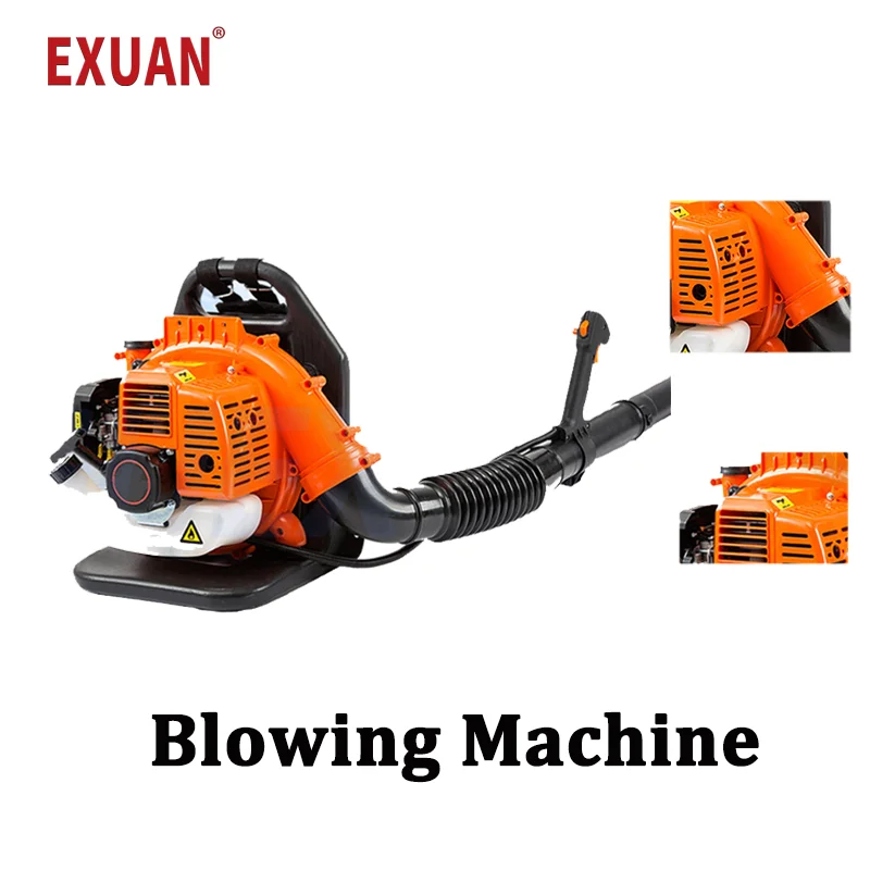 Backpack Leaf Blower 68CC Powerful Snow Blower Wireless Two Stroke Adjustable Air Duct Detachable Gasoline Air Blower Power Tool