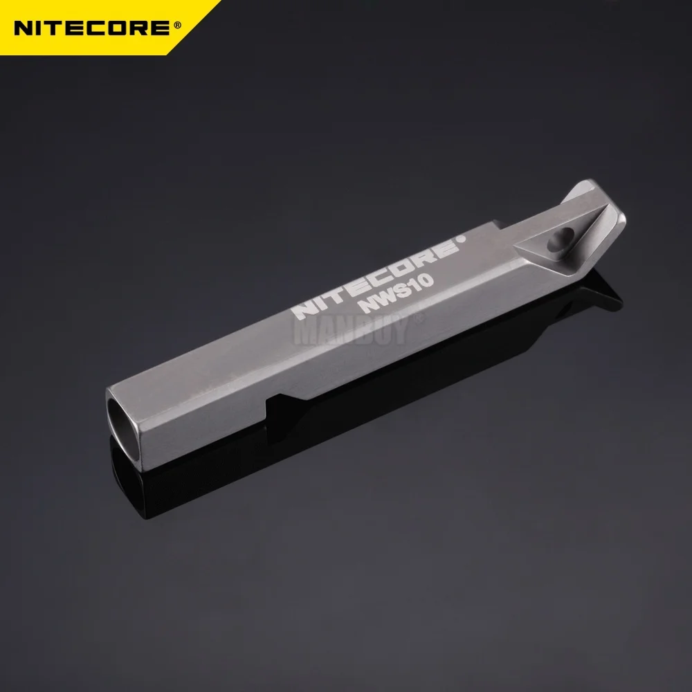 

Оптовая продажа NITECORE NWS10 Титановый сплав 120DB Открытый аварийный спасательный свисток для выживания НАРУЖНЫЙ портативный осветительный аксессуар