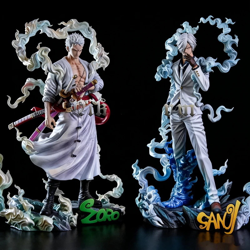 Figura de Anime de One Piece, Nika Sanji Nika Zoro, 28 cm, Estatua de Dos Cabezas con Base, Modelo Coleccionable de PVC, Juguete, Adorno de Escritorio, Regalo para Niños