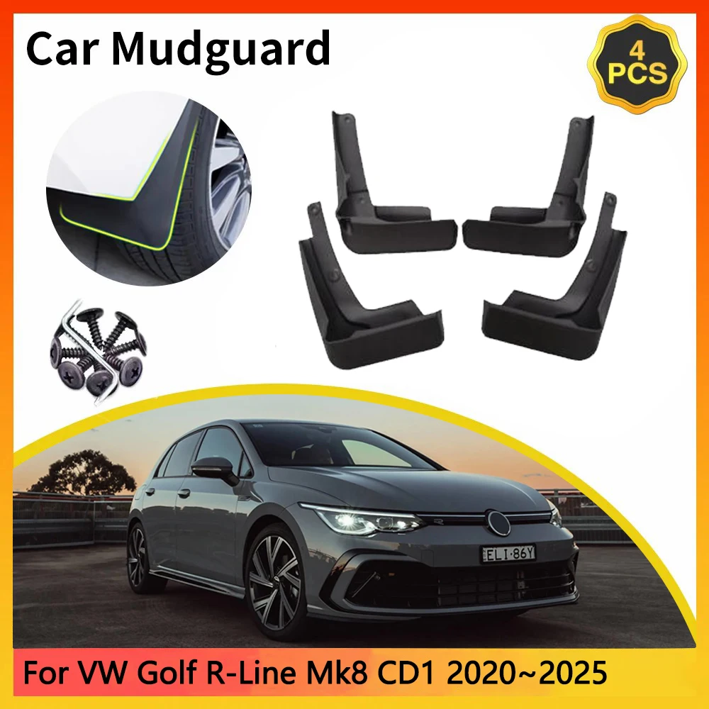 For Volkswagen VW Golf R-Line Mk8 CD1 2020~2025 Car Mudguards Mudflap Mudguard Splash Guards Mud Flaps Fender accessories Parts
