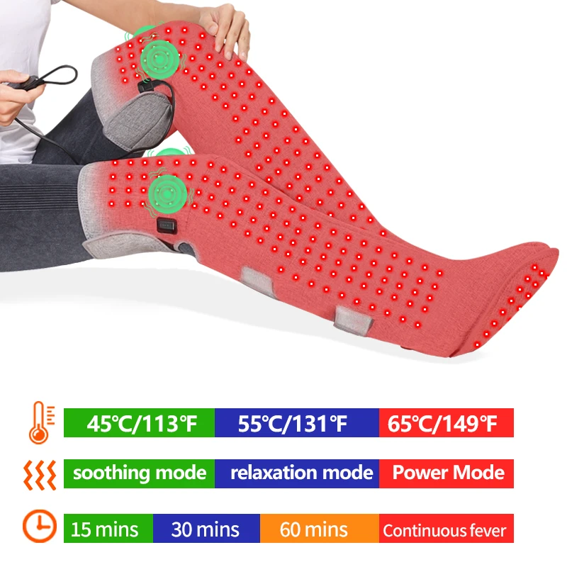 Red Light Moxibustion Heating Boots Hot Compress Physiotherapy Cold Leg Joints Ankle Warmth Vibration Massage - Leg Care Therapy