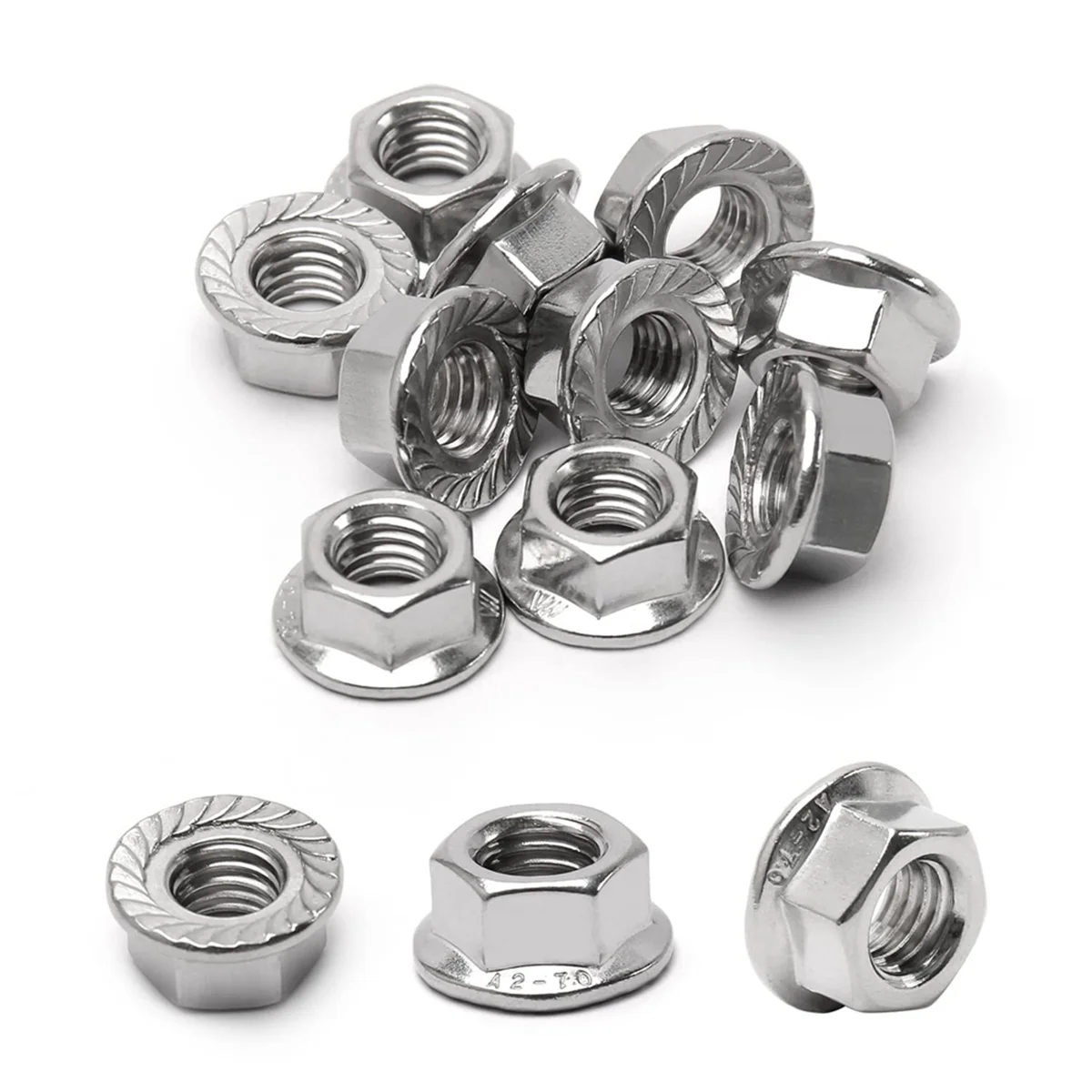 16Pack M10 Serrated Flange Hex Nuts, M10-1.5mm Hexagon Flange Nuts, Locknuts Replacement Nut for DIY Home Mechanism