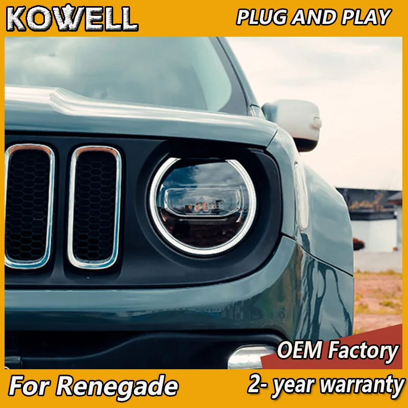 Car Styling for Jeep Renegade Headlights 2015-2021 Renegade Head Light DRL Turn Signal Low High Beam Projector Lens