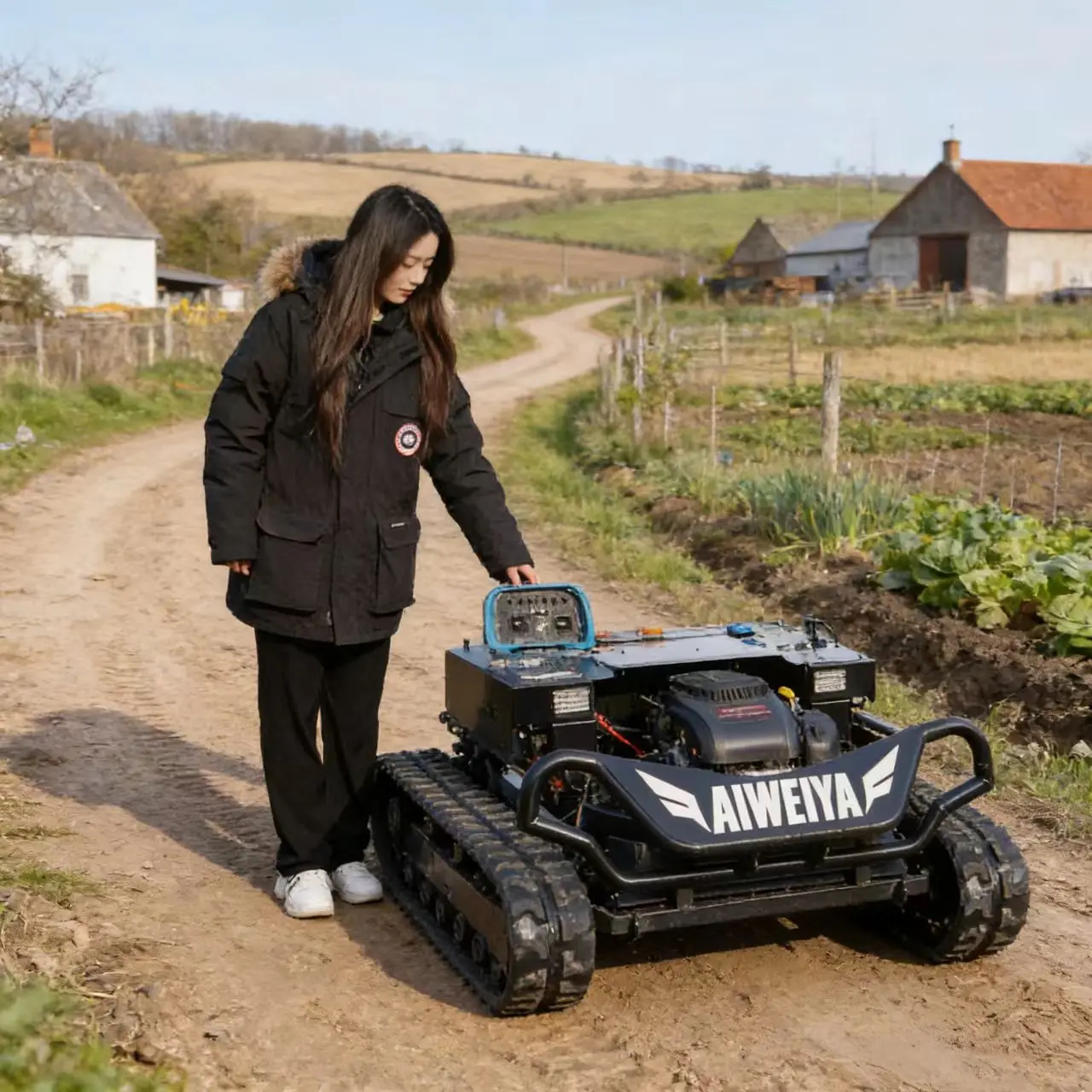 Customized CE certified 55 ° climbing ability powerful AWY-900 lawn mower villa lawn protection remote control  lawn mower