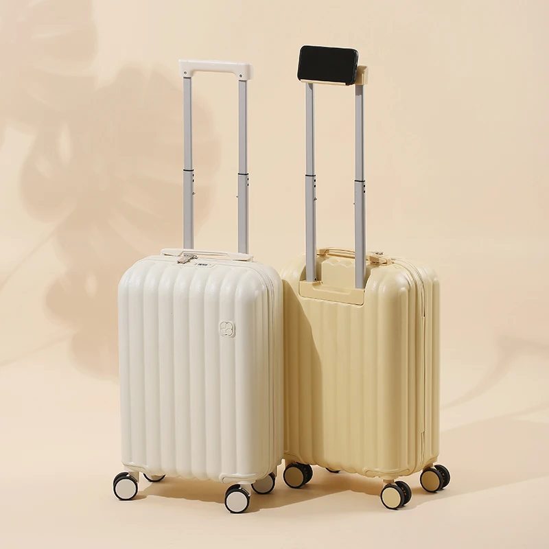 Maleta de corta distancia de alto valor ABS+PC Maleta de viaje 360 °   Rueda universal lisa con soporte para teléfono móvil equipaje 20"24"