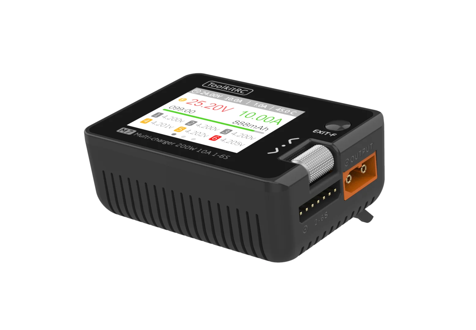 ToolkitRC M7 200W 10A Balance Charger/Discharger 2.0inch LCD for 1-6S Lipo With Voltage Servo Checker ESC Tester Receiver Signal