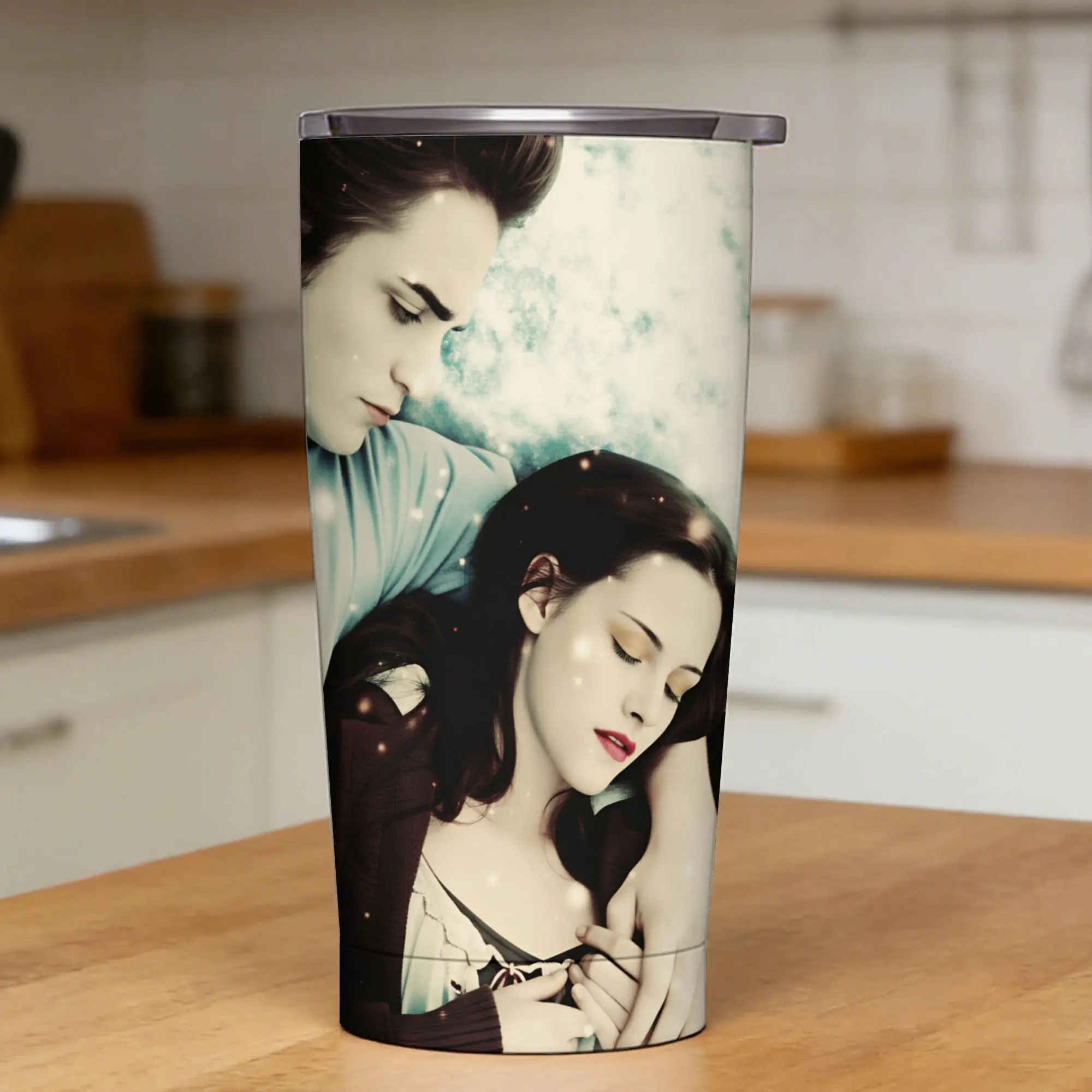 Edward Cullen Stainless Steel Tumbler With Straws  Travel Thermal Mug 20oz Cold and Hot Water Bottle,