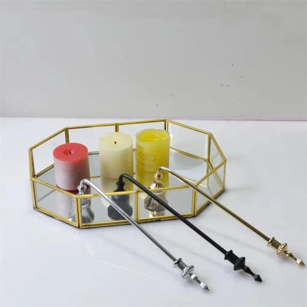 Vintage Bell Shaped Candle Wick Trimmer Long Handle Turn Off Extinguisher Flame Snuffer Home