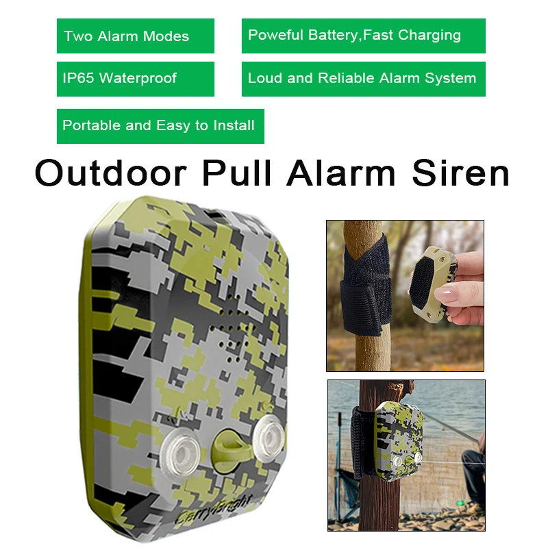 

Camping Travel Vibration Siren Wire Trigger Alarm Device Security for Safty Portable Outdoor Pull Siren Security Alarm Keychain