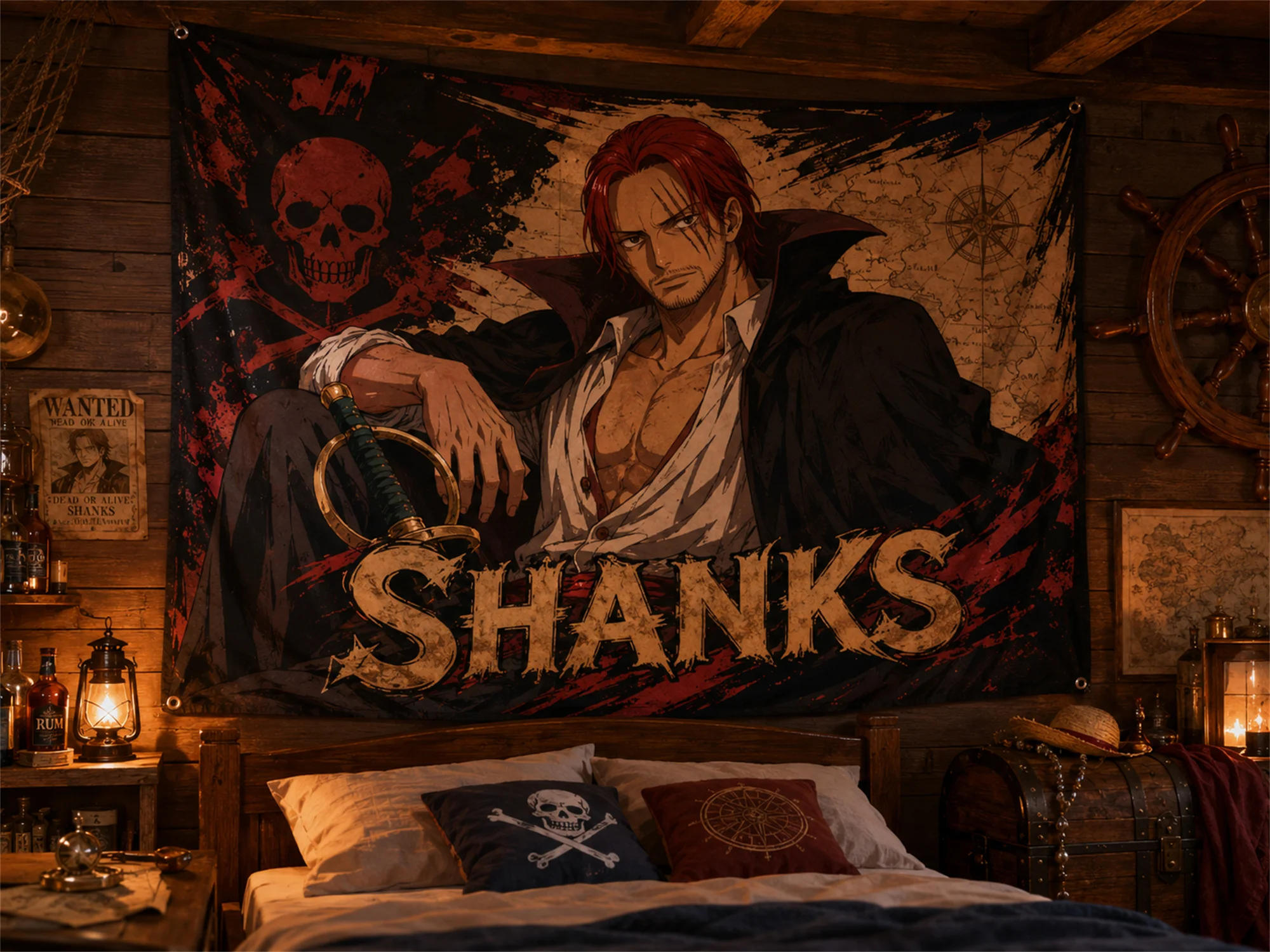 One Piece Boa Hancock Red Dragon Tapestry Pirate Queen Crown Print Wall Hanging Decor for Anime Fans Bedroom Dorm Photo Backdrop