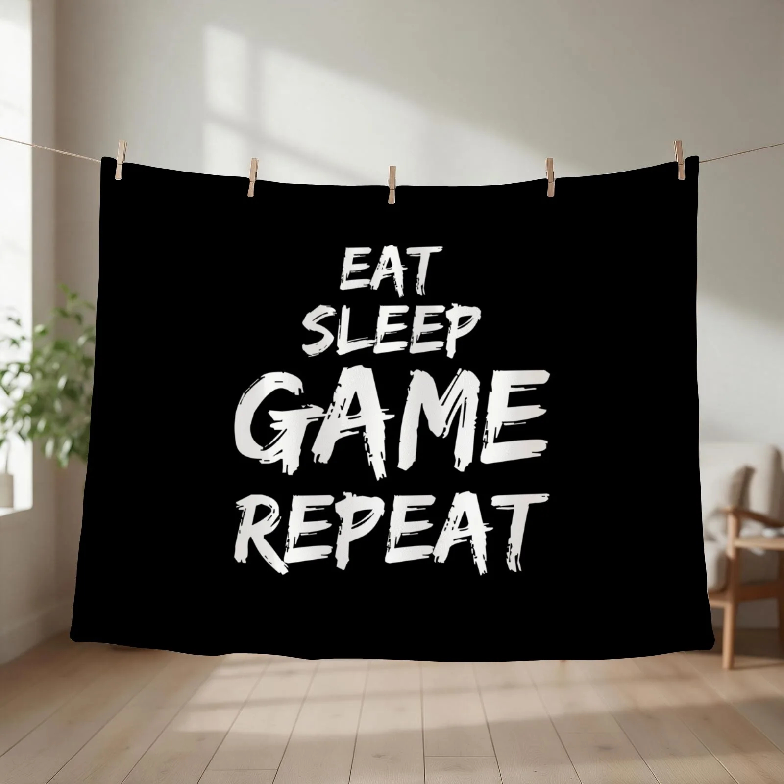 Eat Sleep Game Repeat Throw Blanket Bed Decorative Beds Luxury St Kid'S Blankets