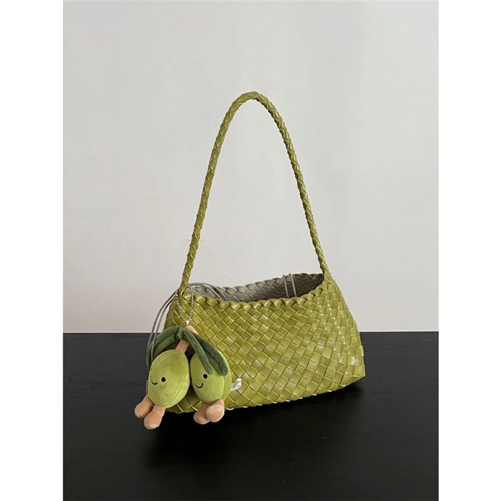 

Hand woven armpit bag, women's new high-end and versatile retro handbag, single shoulder mother bag