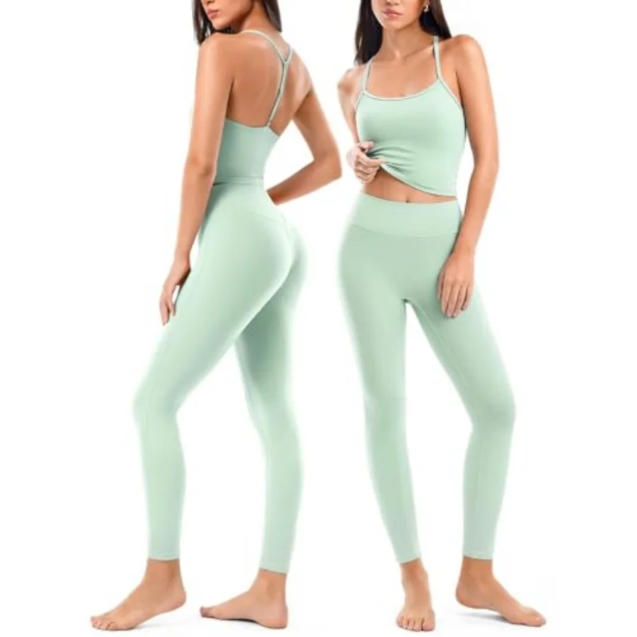 

Matching Workout Sets for Women, Breathable Sport Bras and Seamless Leggings, 2 Pcs ActiveWear Outfits for Pilates/Gym/Athletic