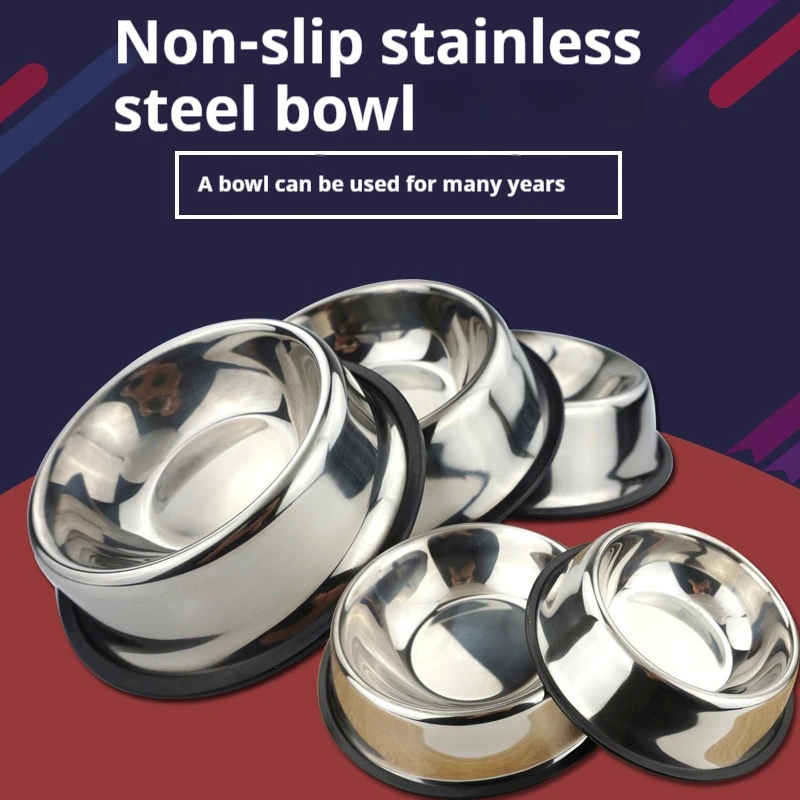 

Pet Bowl Dog Anti-tip Stainless Steel Food Bowl Cat Water Bowl Pet Feeding Supplies