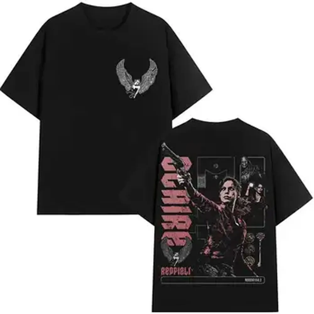 Resident Evil 2 Claire Redfield Biohazard Game T-shirt For Men Women Leon Kennedy 100% Cotton T Shirts Tops J168