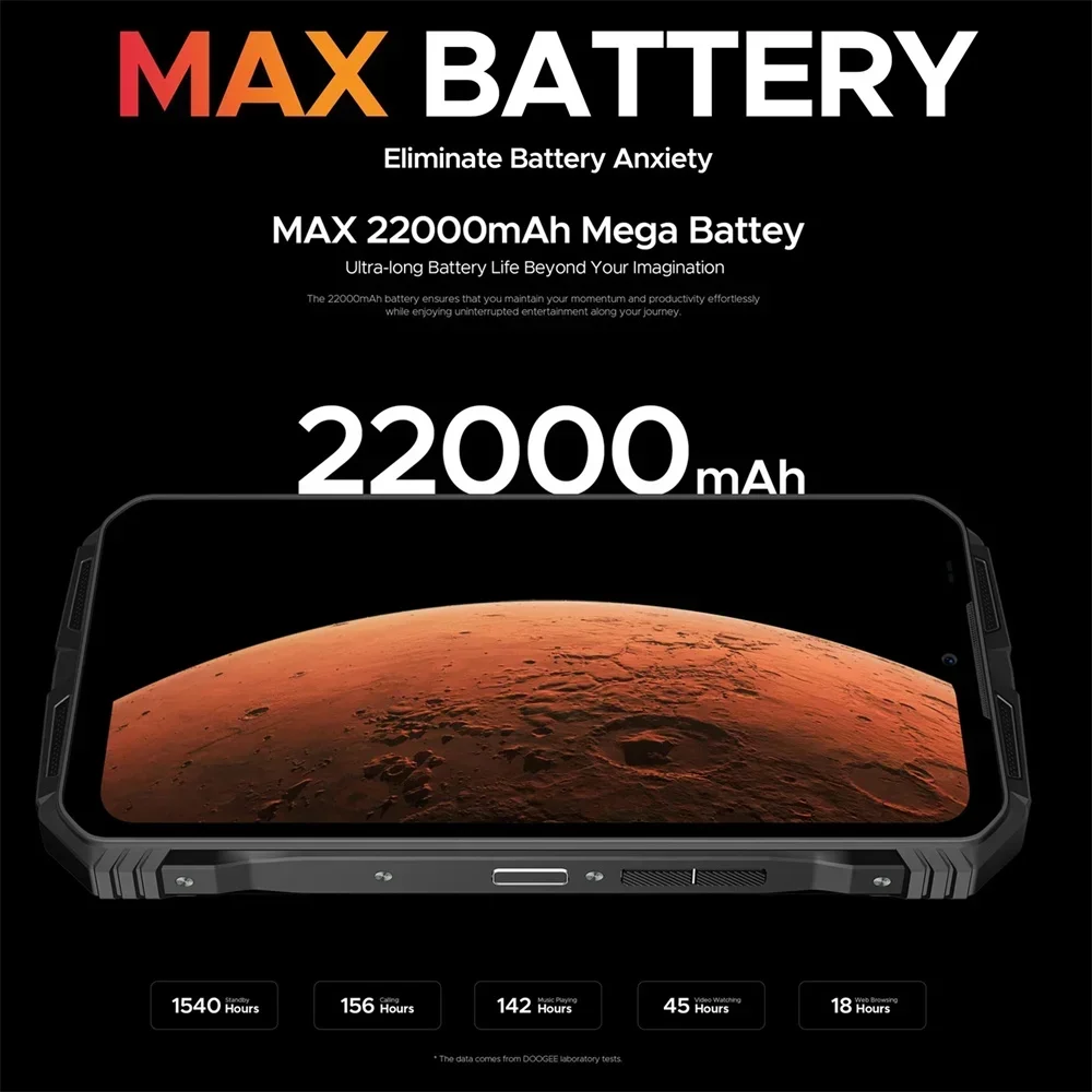 Doogee-V Max Plus Smartphone robusto, 5G, 22000mAh, 36GB de RAM, 512GB ROM, Android 14, 200MP, 33W, 6.58 ", Octa Core, Celular NFC