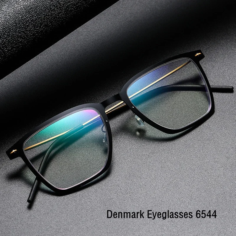 الدنمارك 6554 مربع قصر النظر القراءة التيتانيوم إطارات النظارات الرجال النساء النظارات خفيفة للغاية وصفة طبية Gafas نظارات دي Oculos