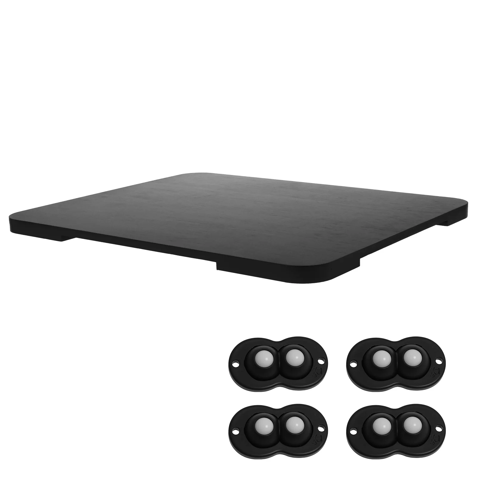 Bamboo Coffee Maker Rolling Tray Strong Load Bearing Versatile Appliance Mat Tray with Wheel for Countertop Under The Cabinet