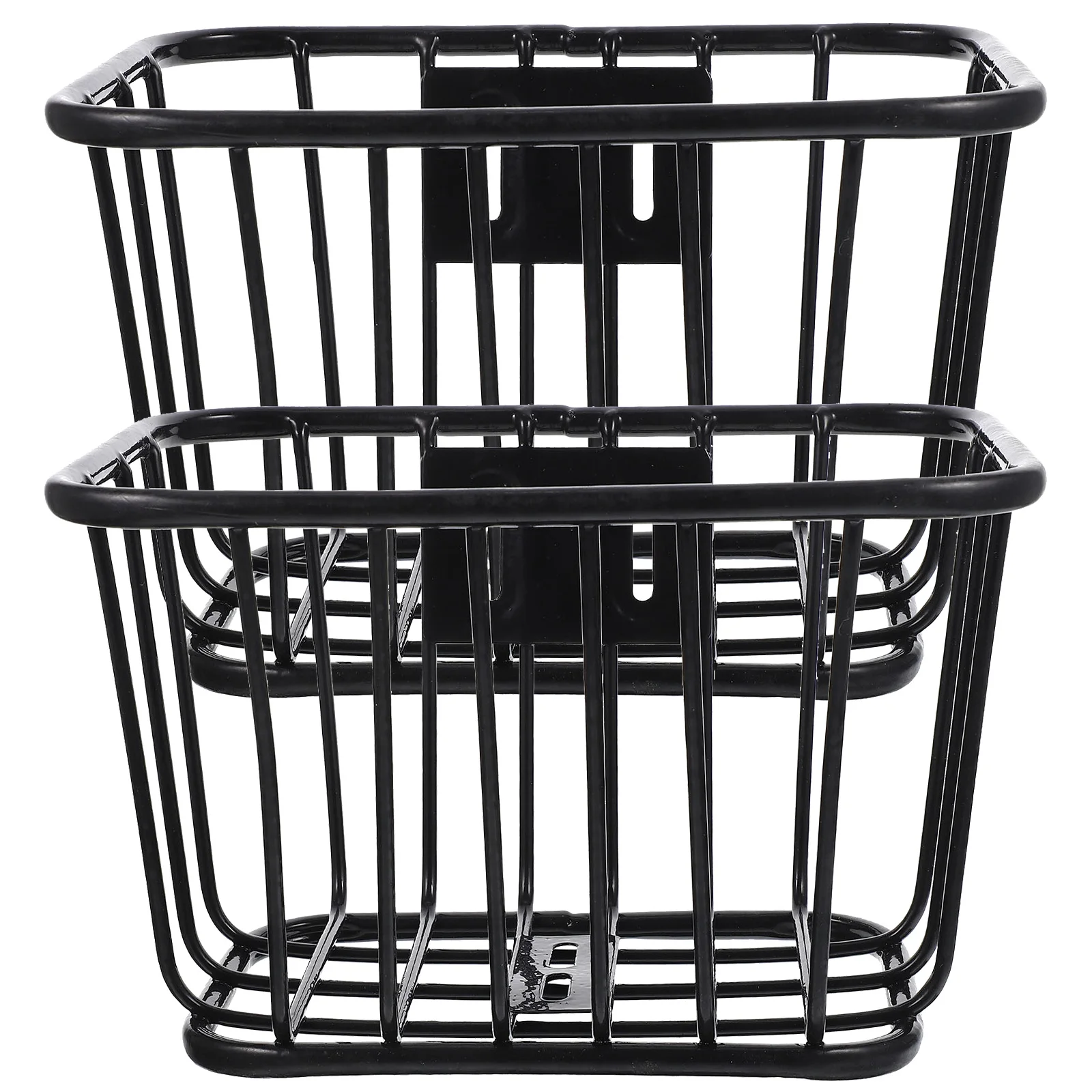 

2pcs Metal Front Bike Detachable Sturdy Bicycle Cycling Durable Handlebar Basket For Electric Scooter Portable Basket For