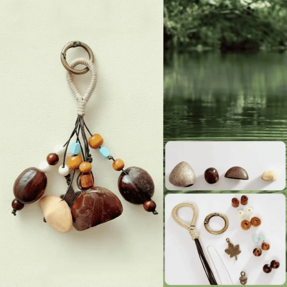 Natural Nut Shell Nut Shell Wind Chimes DIY Yoga Meditation Wind Chimes Material Kit Hand Cranked Handmade Wind Chimes Outdoor