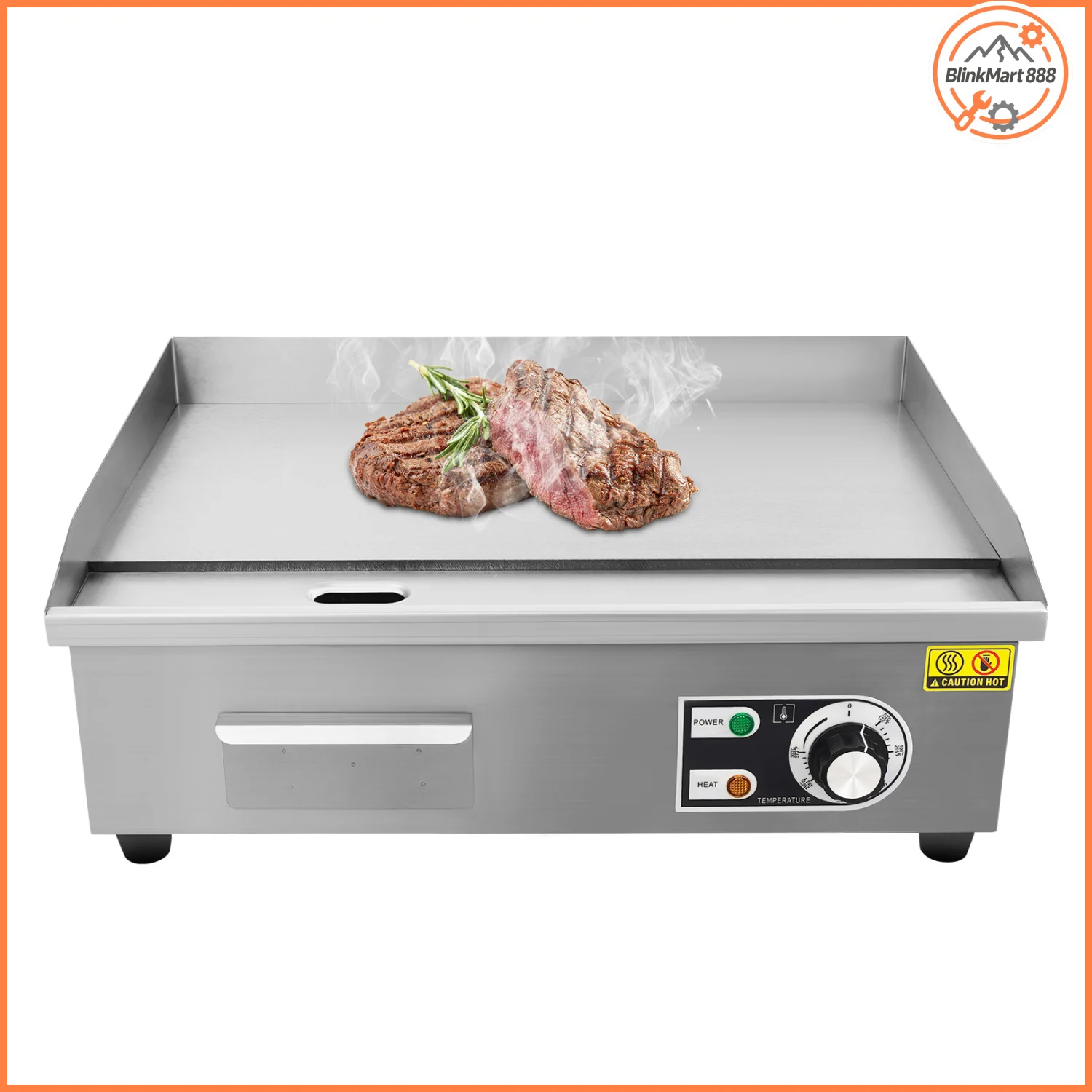 3000 W elektrische Arbeitsplatten-Grillplatte für den Innenbereich | 55*43*24cm Teppanyaki-Grill | Edelstahl-Grills mit flacher Oberseite