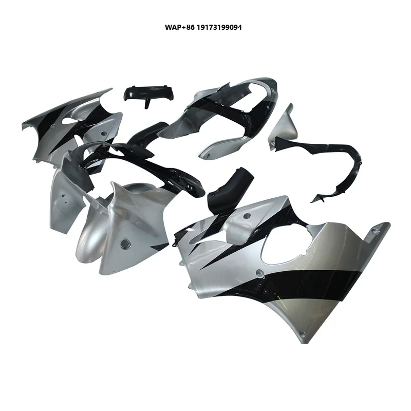 

Silver Black ABS Fairings Panels for Ninja 2000-2002 ZX-shR ZZR600 05-08