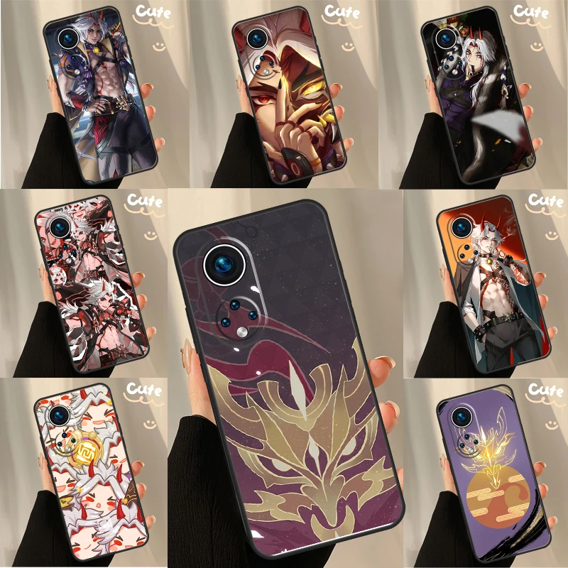 Genshin Impact Arataki Itto Case For Huawei P30 P20 P60 P40 Lite Nova 9 5T P Smart Honor Magic 5 Pro 50 70 X8 X9a Cover