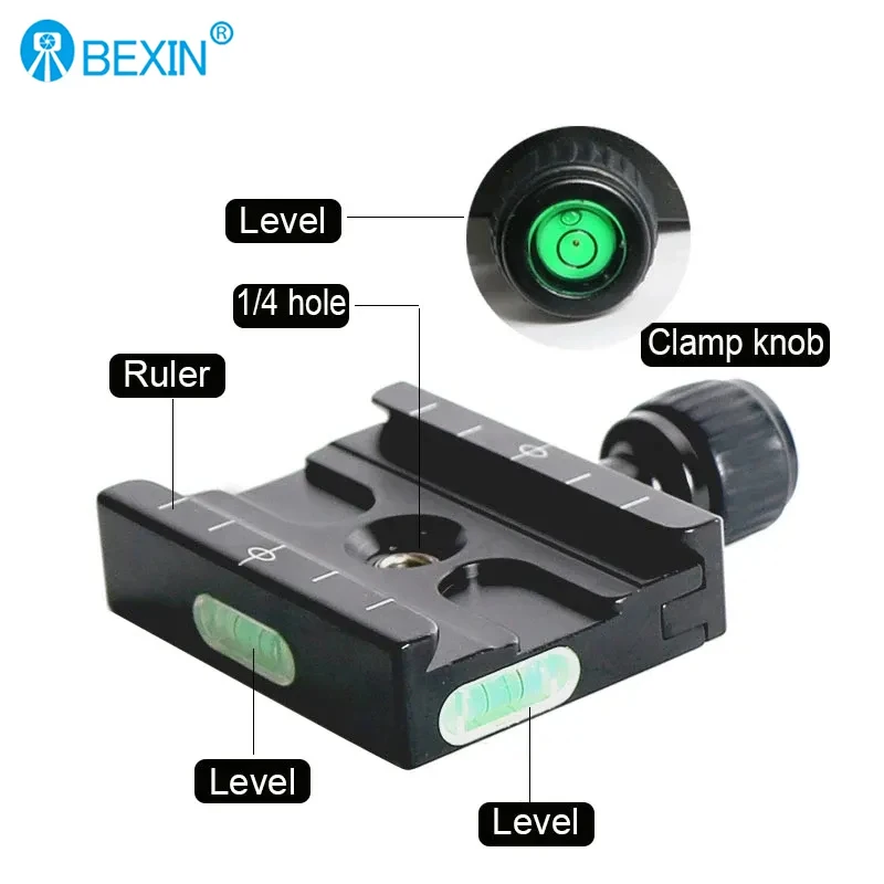 BEXIN QR-60 Universal Camera Plate Quick Release Clamp Holder Tripod Ball Head Mount Adapter Clamp for Arca Swiss DSLR Camera