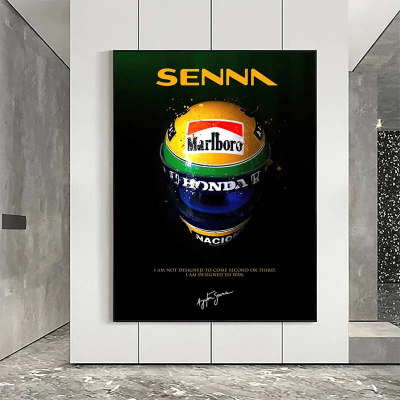 Modern F1 Racer Kask Tuval Posterler Ünlü Formula 1 Dünya Şampiyonu Resimleri Baskılar Graffiti Duvar Sanatı Resimleri Ev Dekor