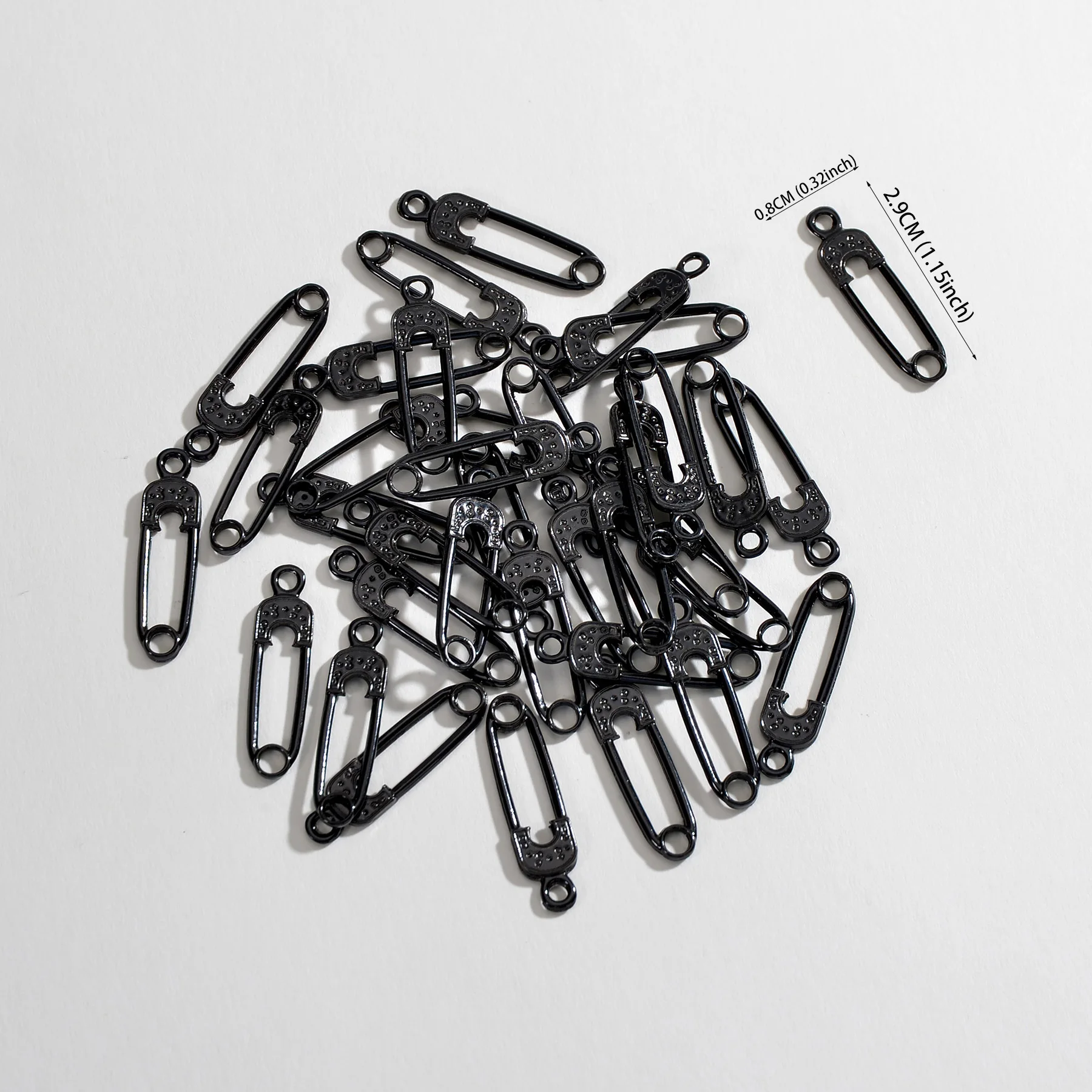 0.8*2.9cm Safety Pins Pendants Punk Studs Paper Clip For Earring Jewelry DIY Making Findings Charms Wholesales