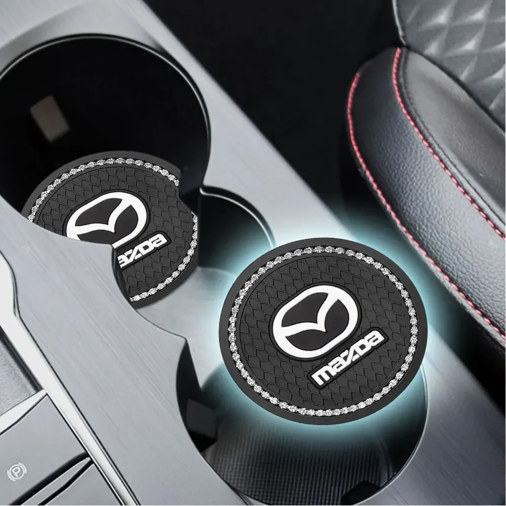 

Sparkling Crystal Car Cup Mat Anti-Slip Waterproof Pad for Mazda Axela Atenza CX-5 CX-8 Auto Accessories