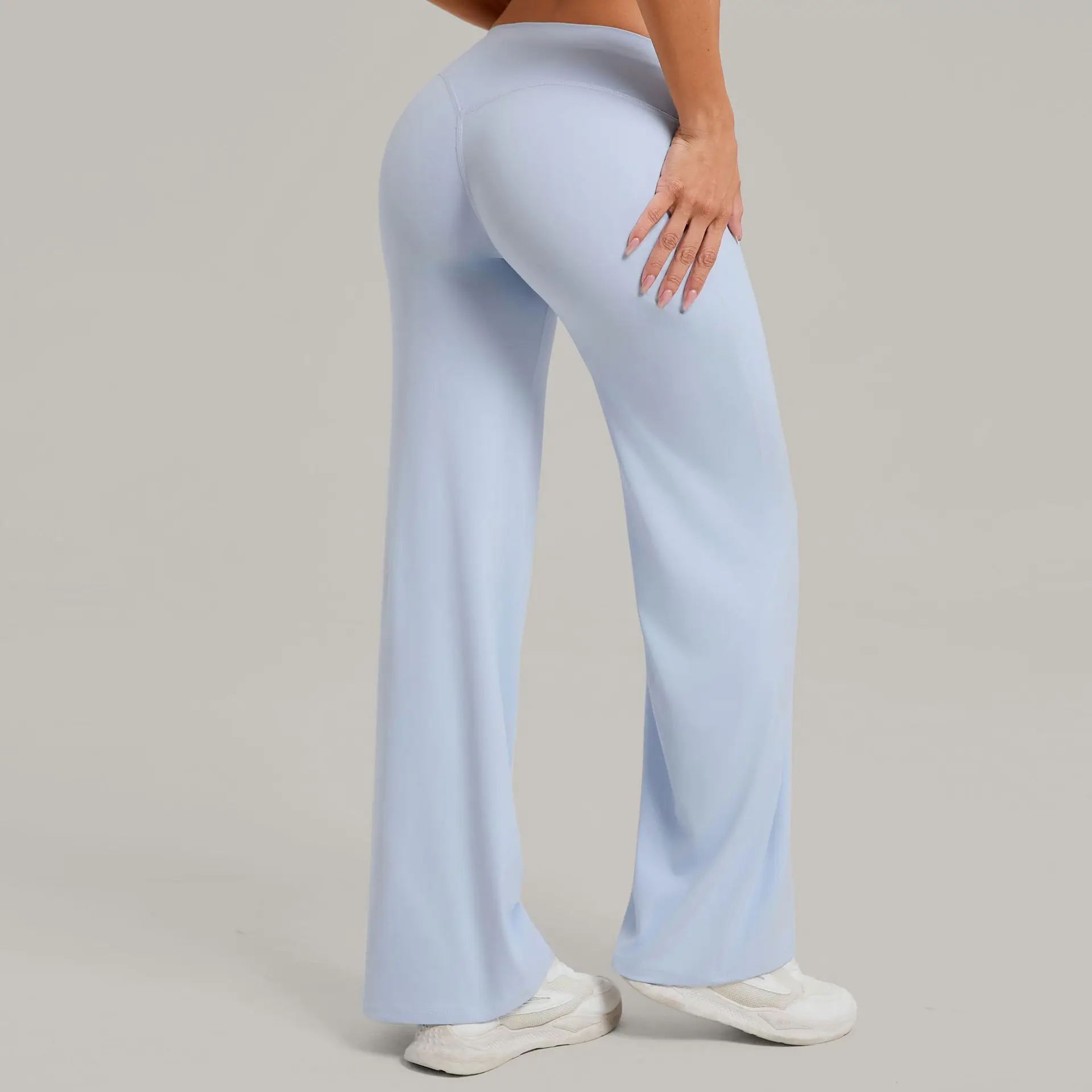 Pilates Straight Yoga Pants Versatile Loose High Waist Wide Leg Pants Women Running Push Up Sports Fitness Hip Show Pants Female