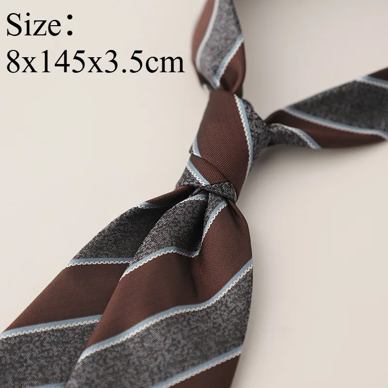 Vintage Business Formal Striped 8CM Suit Necktie, Elegant Professional Suit Accessory For Office Banquet Wedding Occasions Gift