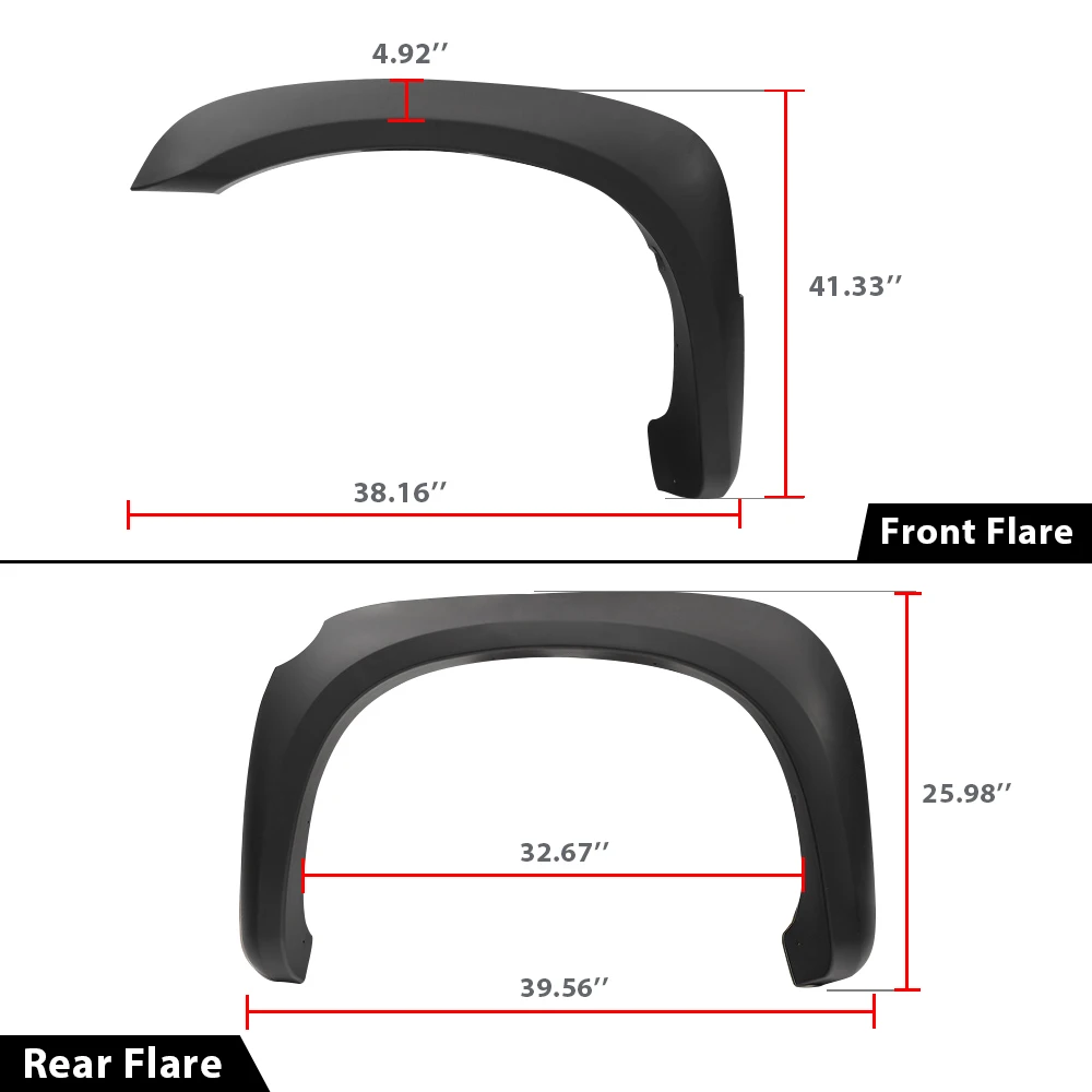 مشاعل الحاجز، مناسبة لـ Dodge Dakota Crew Cab Pickup 2005-2011، واقي غطاء العجلة الأسود الناعم 4 قطع... #4