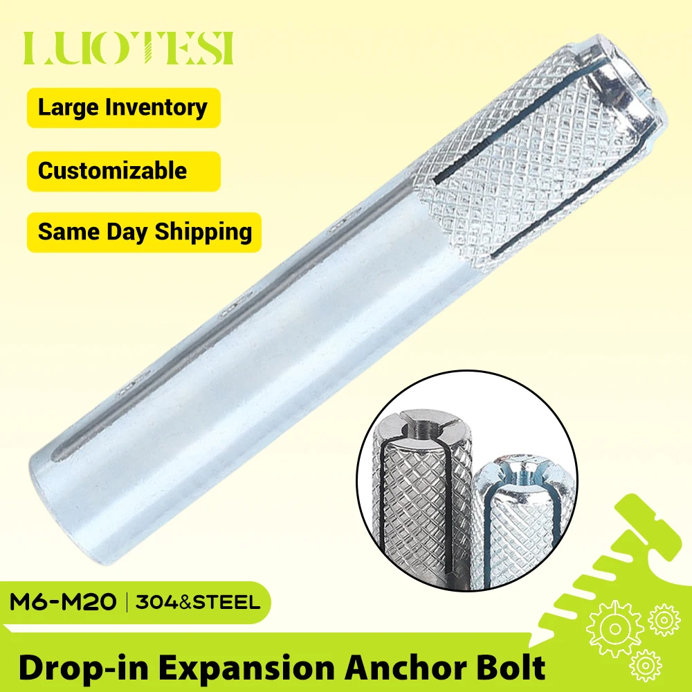 1/5pcs Drop in Expansion Anchor Bolt 304 SS Blue White Zinc Plated M6 M8 M10 M12 M16 M20 Fish Scale Tube Internal Expansion Bolt