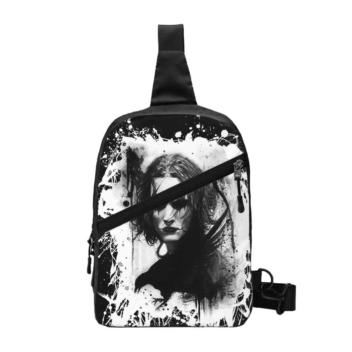 Eric Draven- The Crow Chest Bag Men Sling Crossbody Backpack Chest Bag Travel Hiking Daypack Shoulder Bag