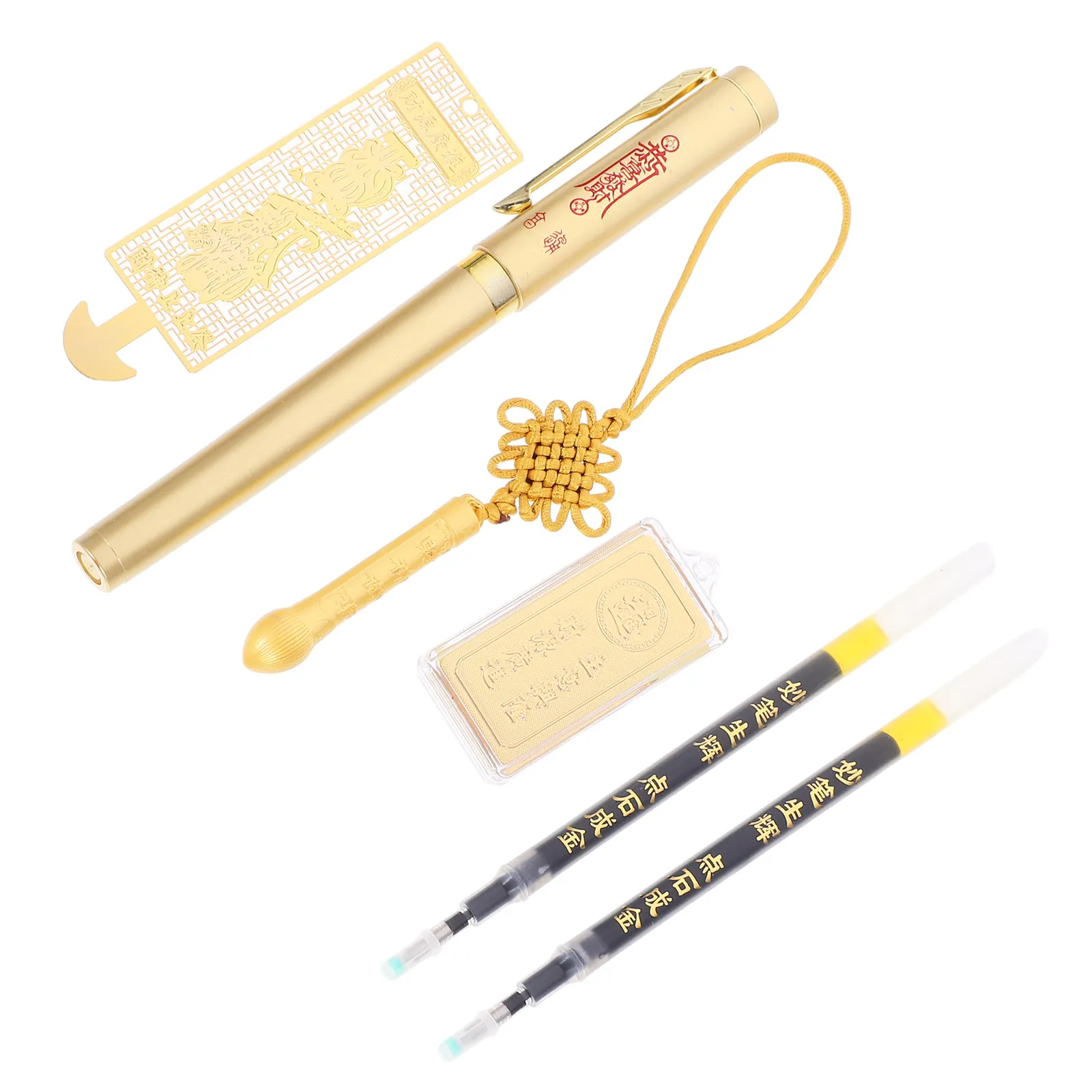 

Pen Plastic Material Lid Design Ergonomic Grip Portable Office Business Chinese Themed Fine Tip Gel Pen Daily Use