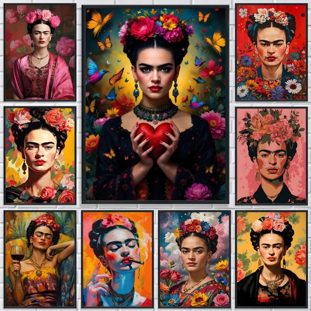 

Hot ART F-Frida Kahlo ANIME Poster HD Self Adhesive Waterproof Wall Art Ideal for Home Office Dorm Bedroom Great Gift