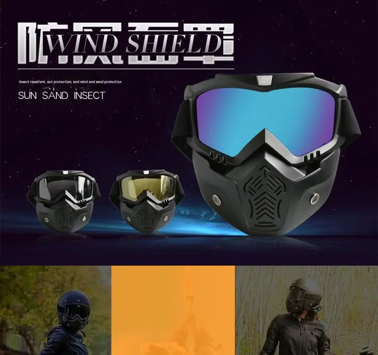 FOR Retro Style Off-road Motorcycle Windshield Goggles Harley Inspired Ski Sports Safety Eyewear for Factory Bulk Supply